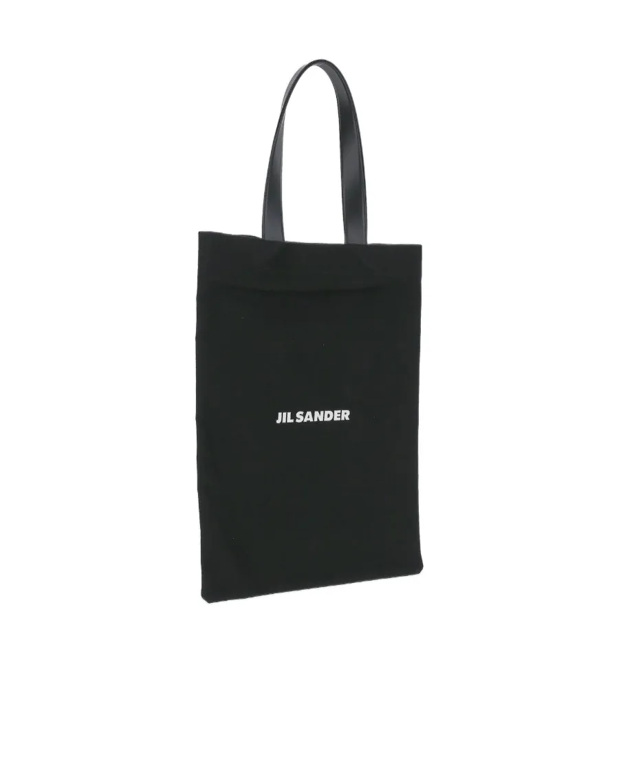 Jil Sander Logo Printed Top Handle Bag
