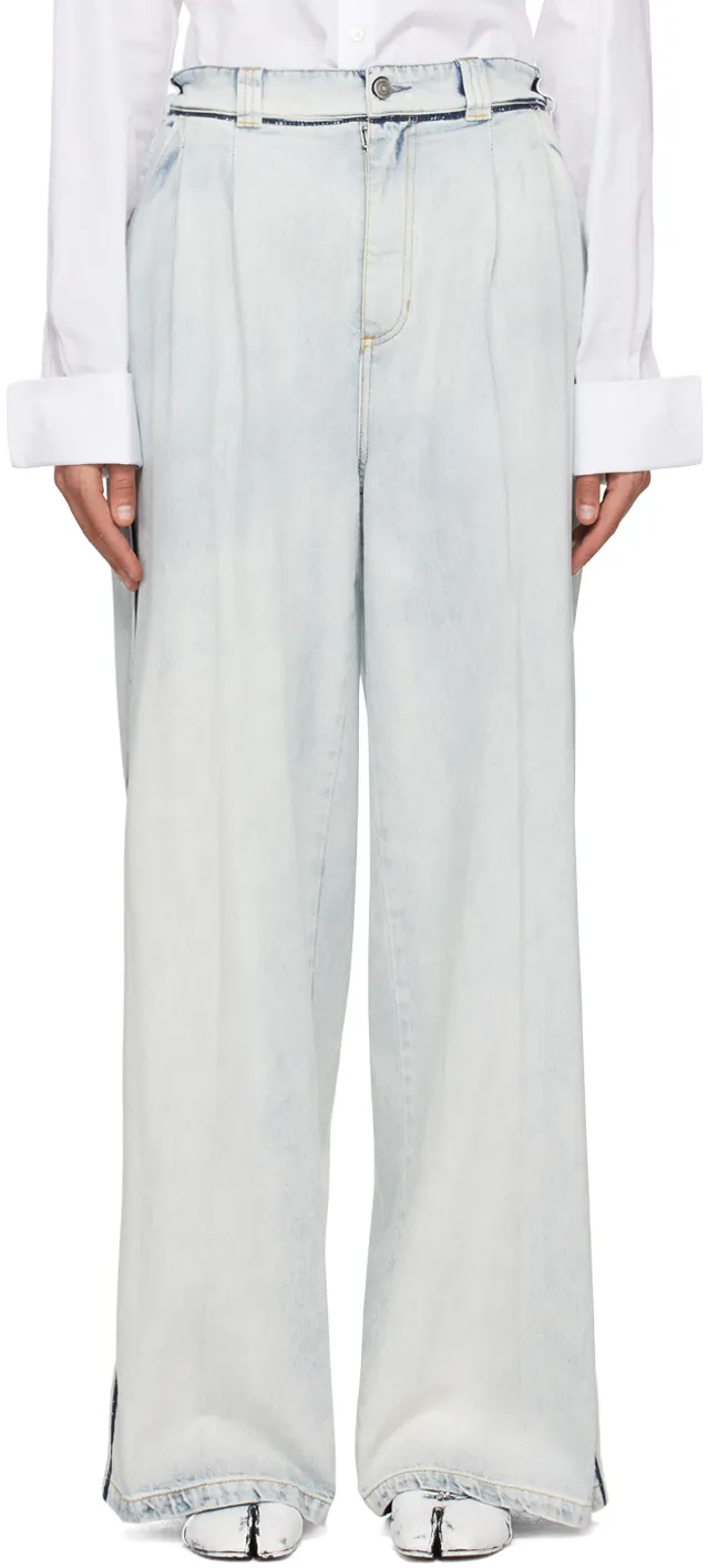 Maison Margiela Memory Wide-Leg Pleated Jeans