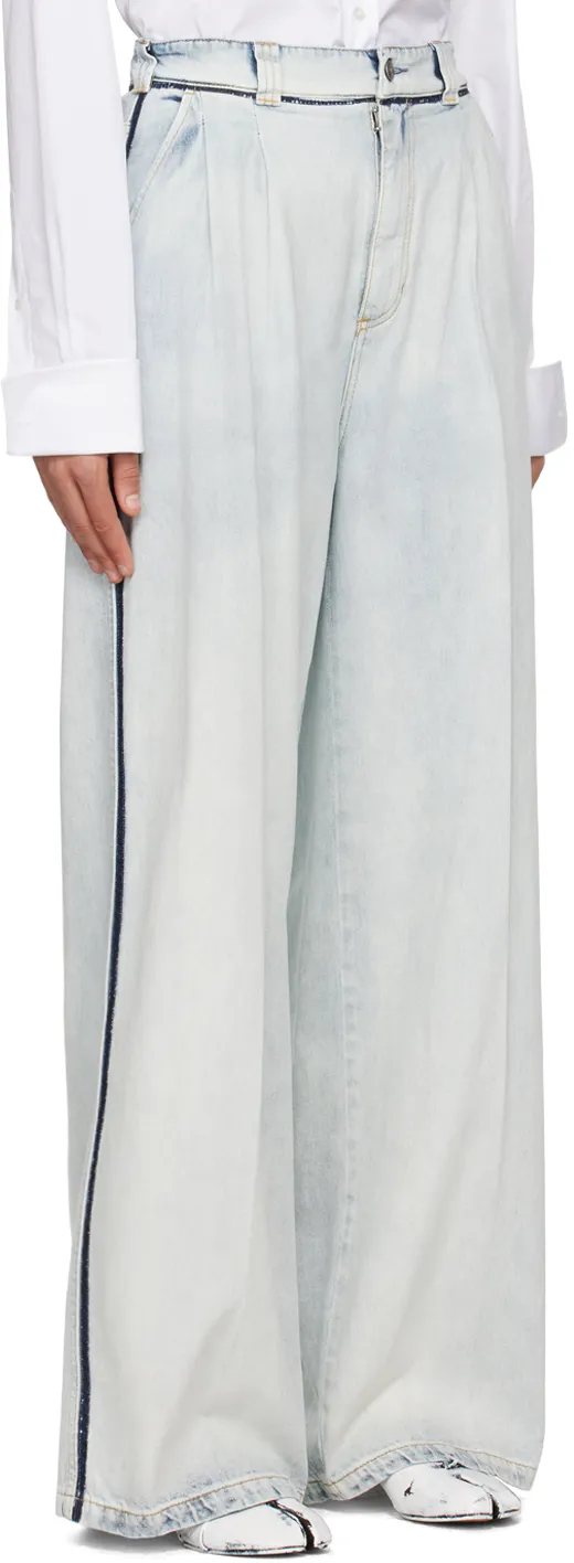 Maison Margiela Memory Wide-Leg Pleated Jeans
