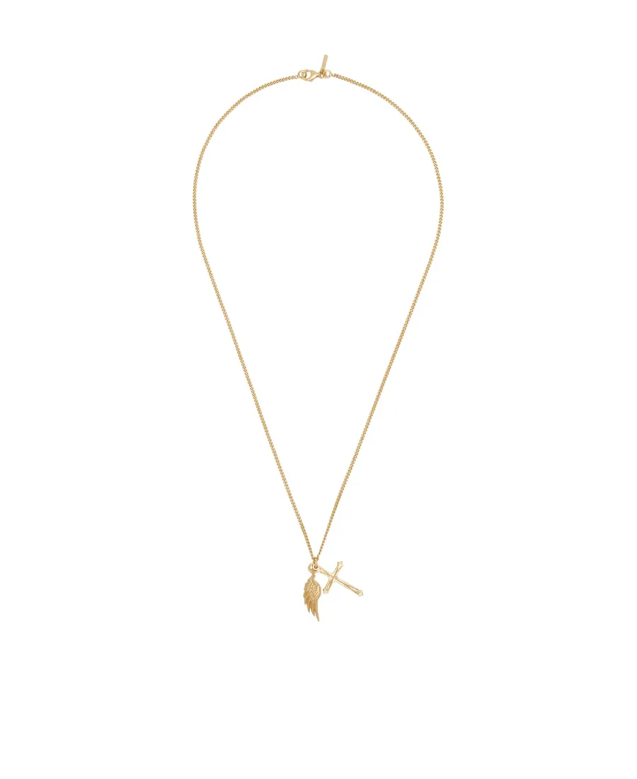 Emanuele Bicocchi Cross And Wing Necklace