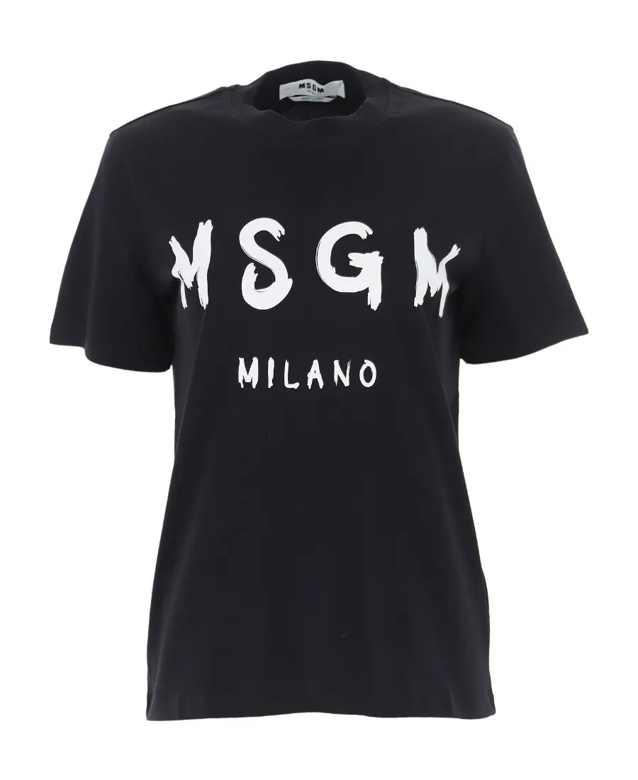 Msgm Logo Printed Crewneck T-Shirt