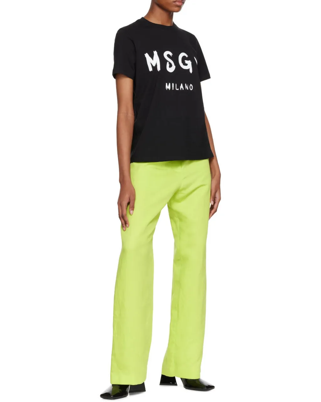 Msgm Logo Printed Crewneck T-Shirt