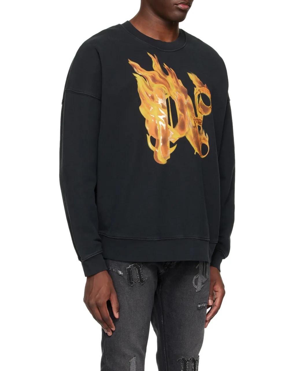 Palm Angels Logo Printed Crewneck Sweatshirt