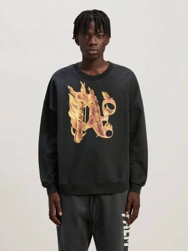 Palm Angels Logo Printed Crewneck Sweatshirt