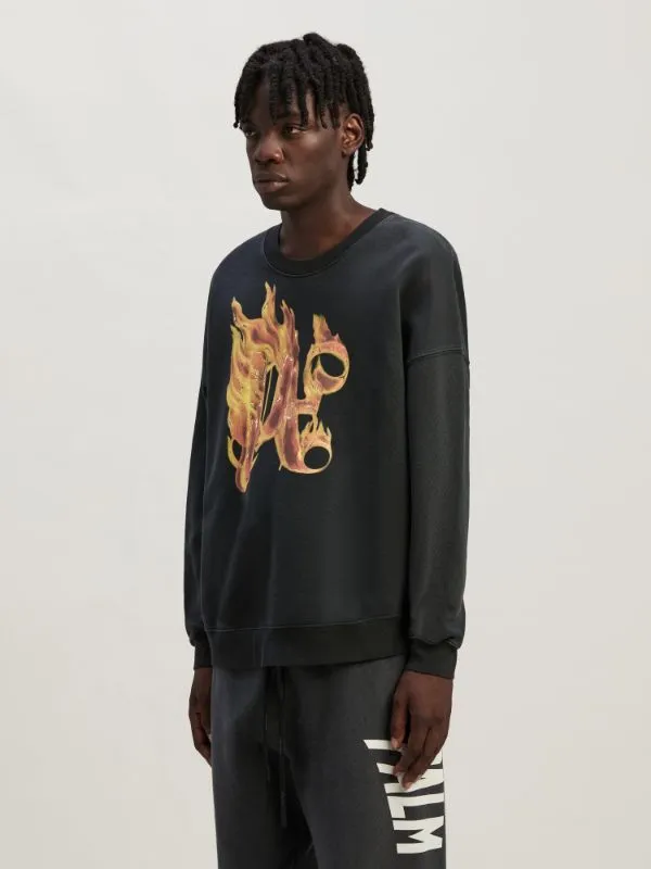 Palm Angels Logo Printed Crewneck Sweatshirt