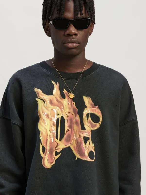 Palm Angels Logo Printed Crewneck Sweatshirt