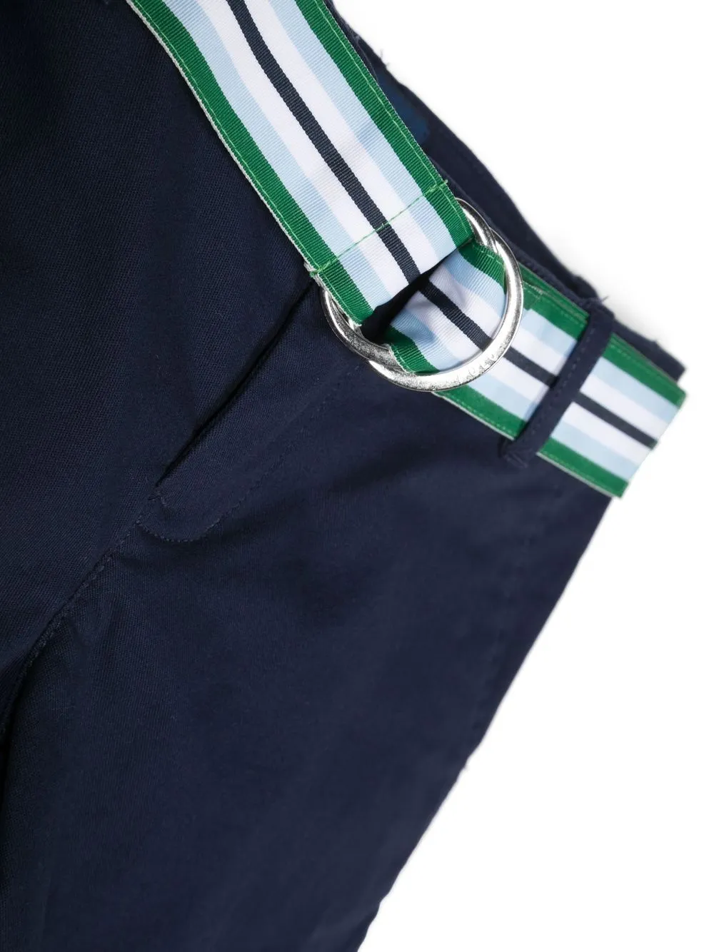 Ralph Lauren Kids Stripe-Printed Belted Logo Patch Shorts