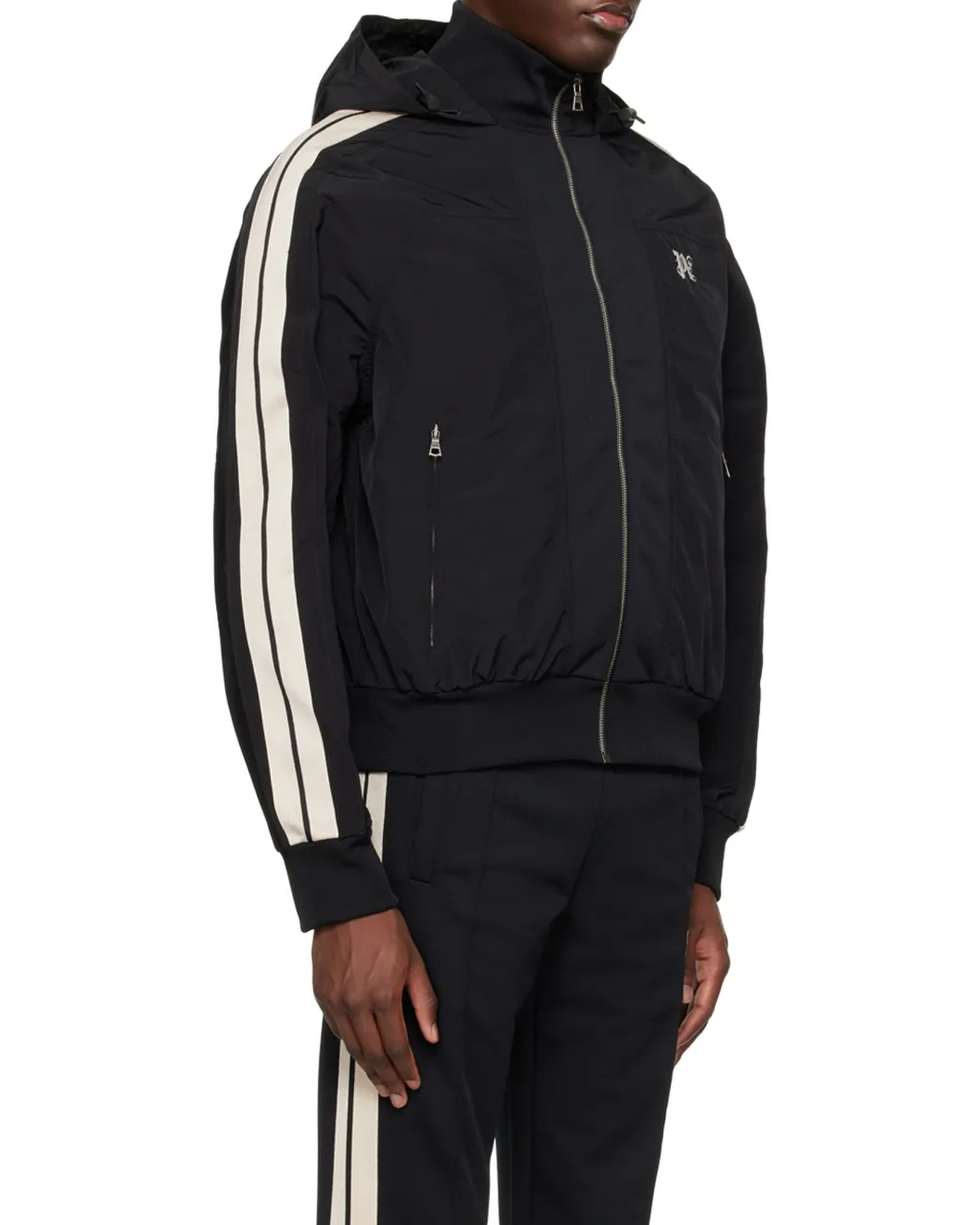 Palm Angels Logo Embroidered Hooded Jacket