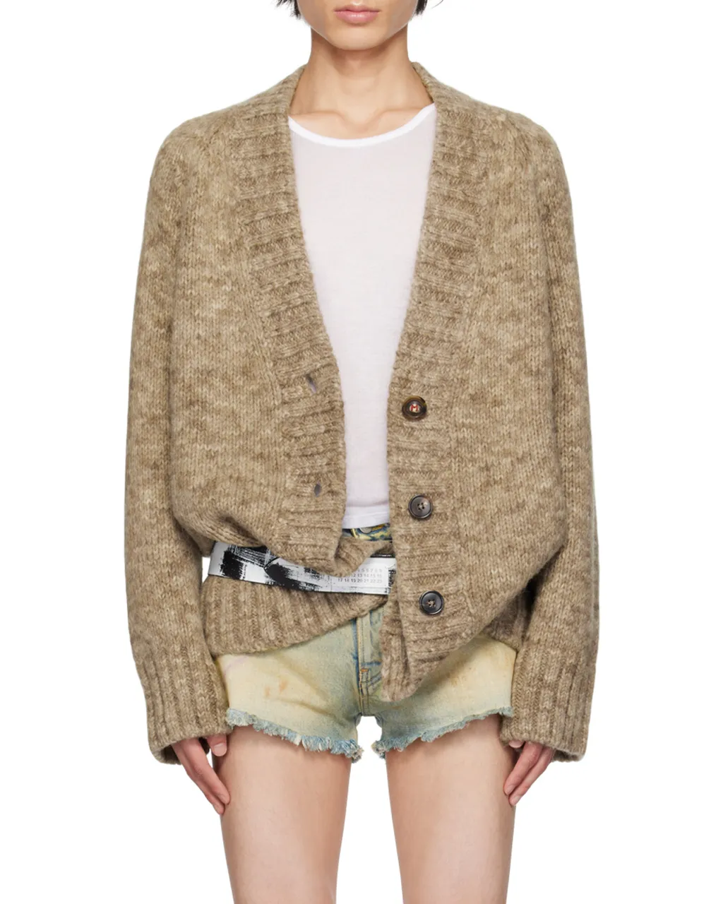 Maison Margiela V-Neck Ribbed Knitted Cardigan