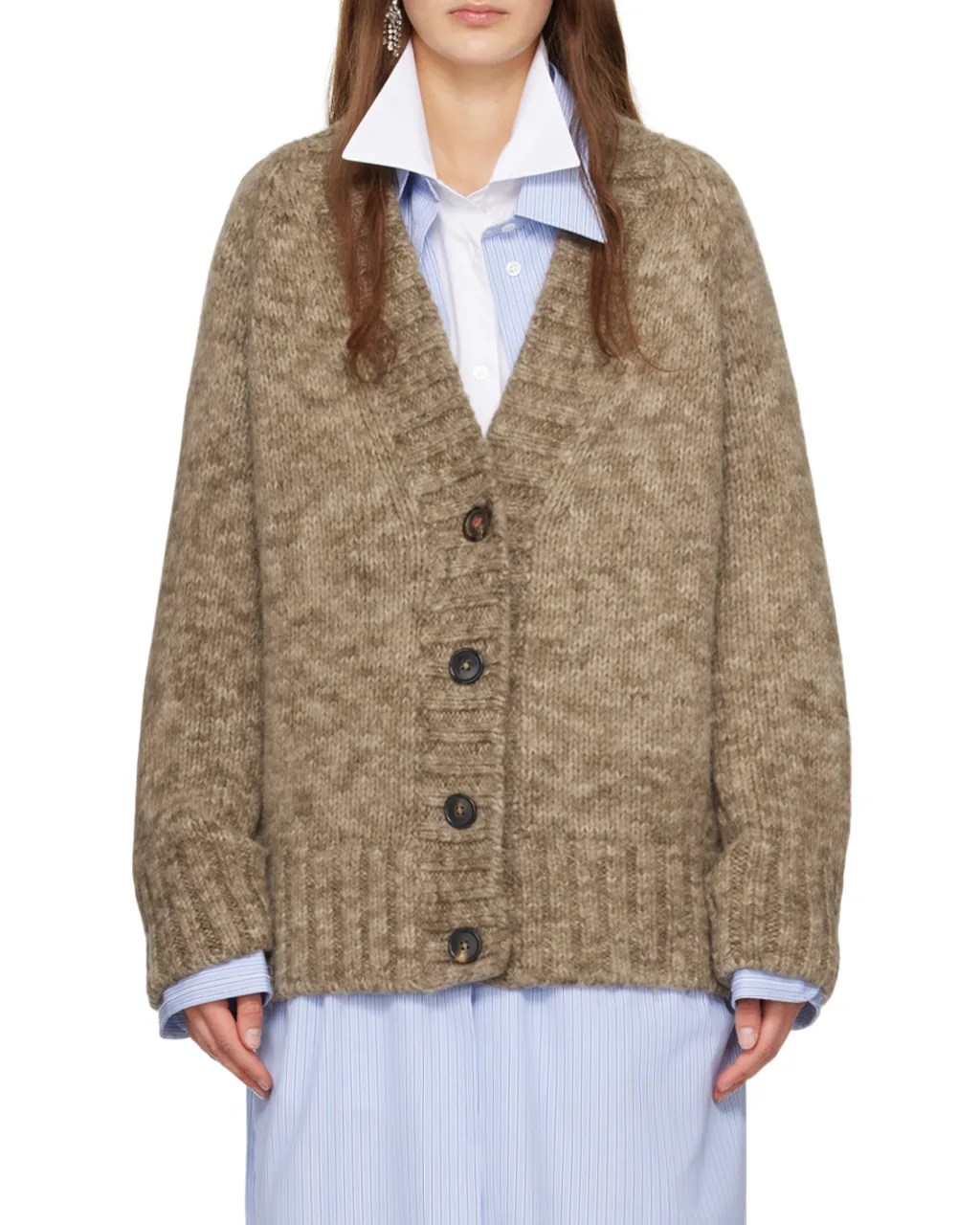 Maison Margiela V-Neck Ribbed Knitted Cardigan