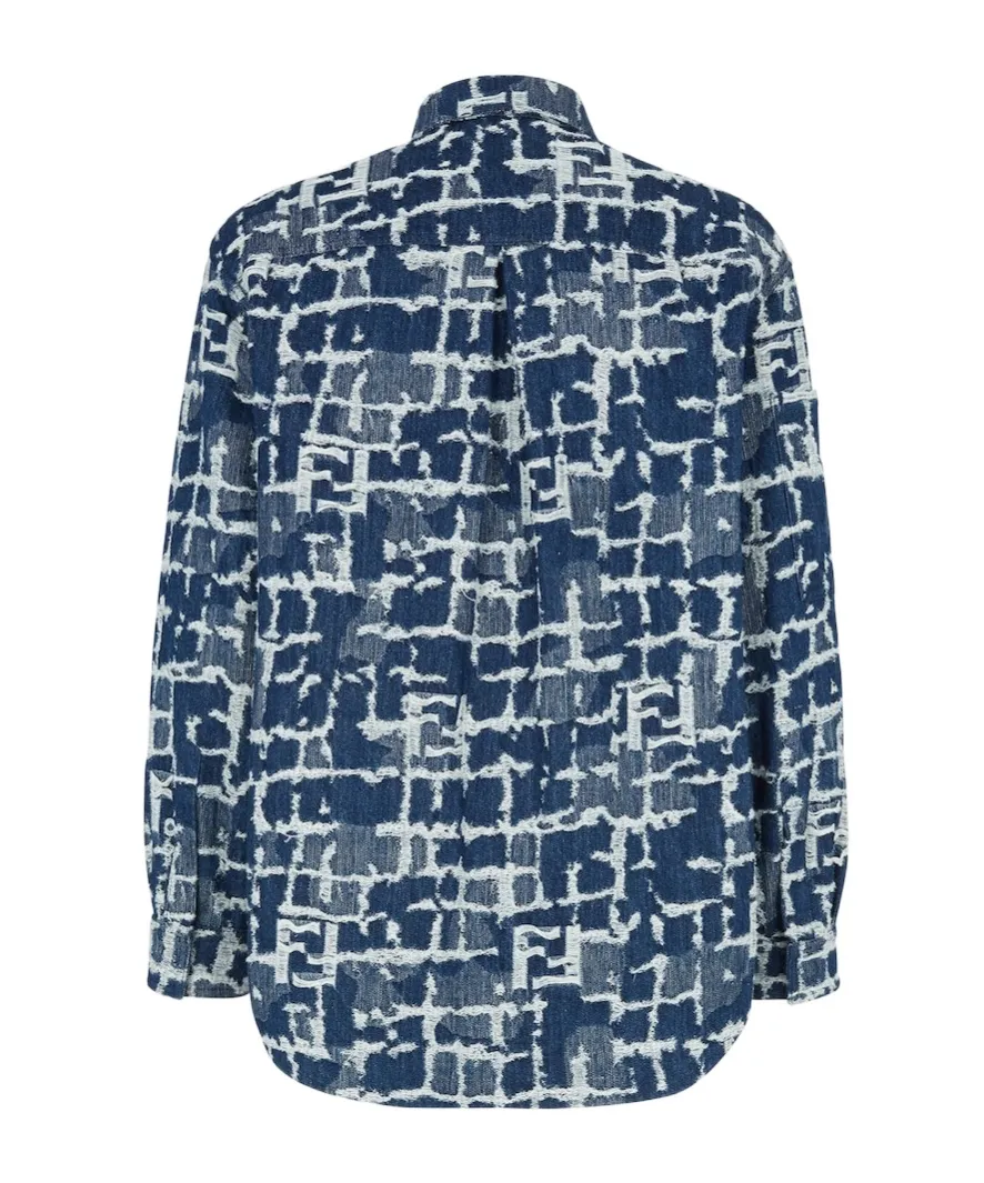 Fendi Logo Detailed Distressed Denim Jacket