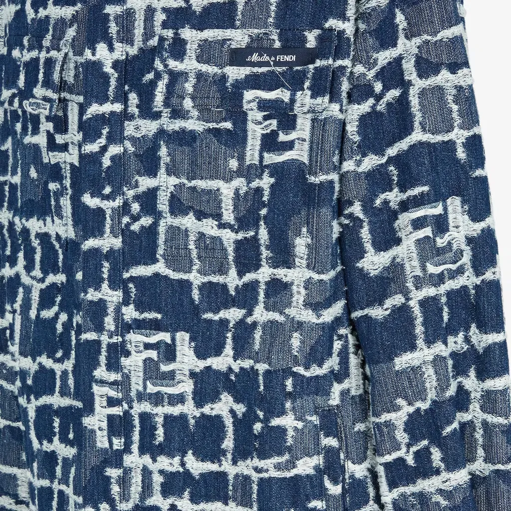 Fendi Logo Detailed Distressed Denim Jacket
