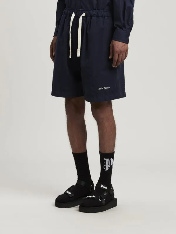Palm Angels Logo-Embroidered Drawstring Bermuda Shorts