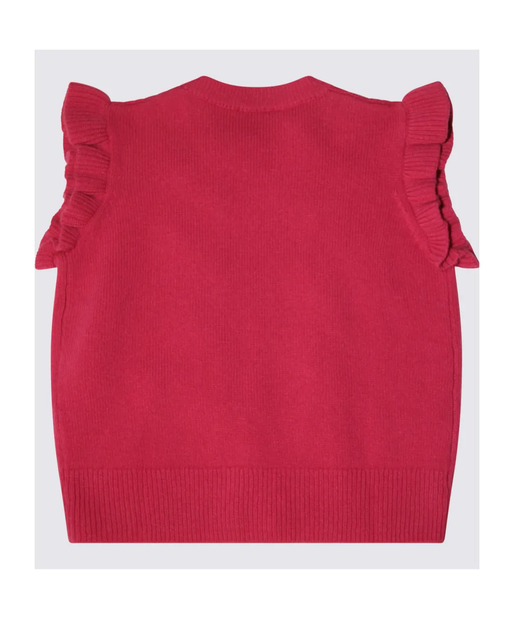 Il Gufo Pompom Detailed Tricot-Knit Gilet