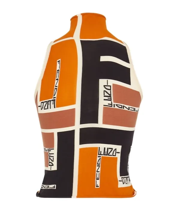 Fendi Mockneck Sleeveless Top