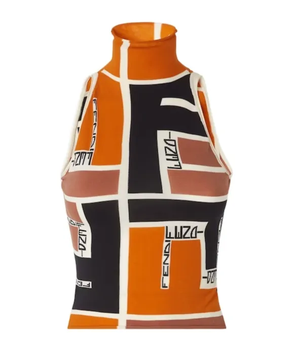 Fendi Mockneck Sleeveless Top