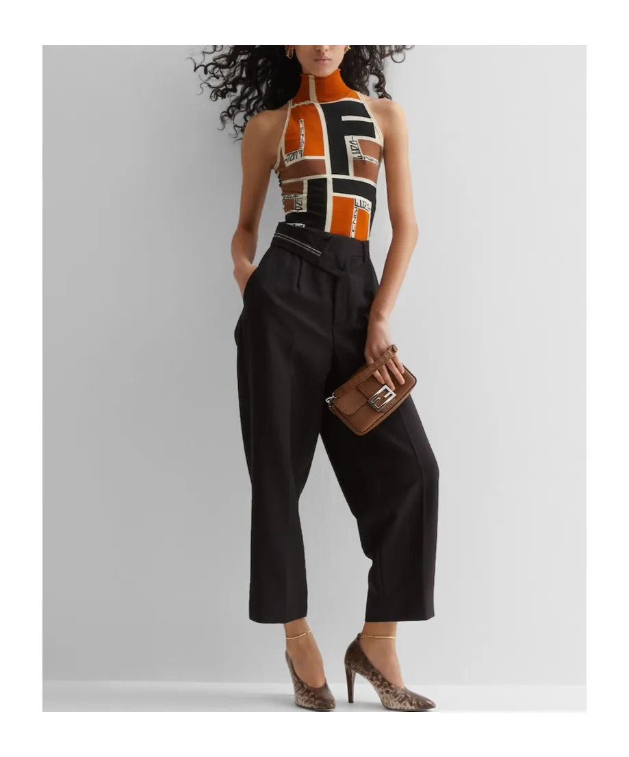 Fendi Mockneck Sleeveless Top
