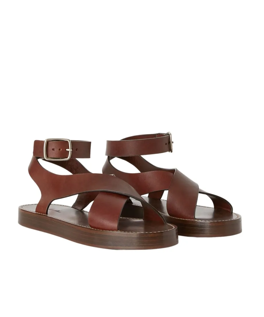 Loro Piana Sumie Crossed Strap Sandals