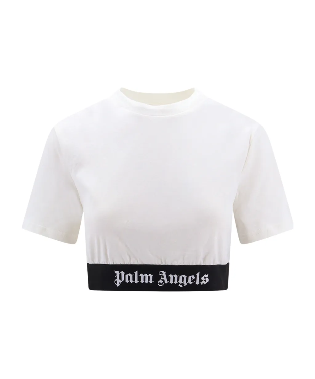 Palm Angels Logo Waistband Cropped Top