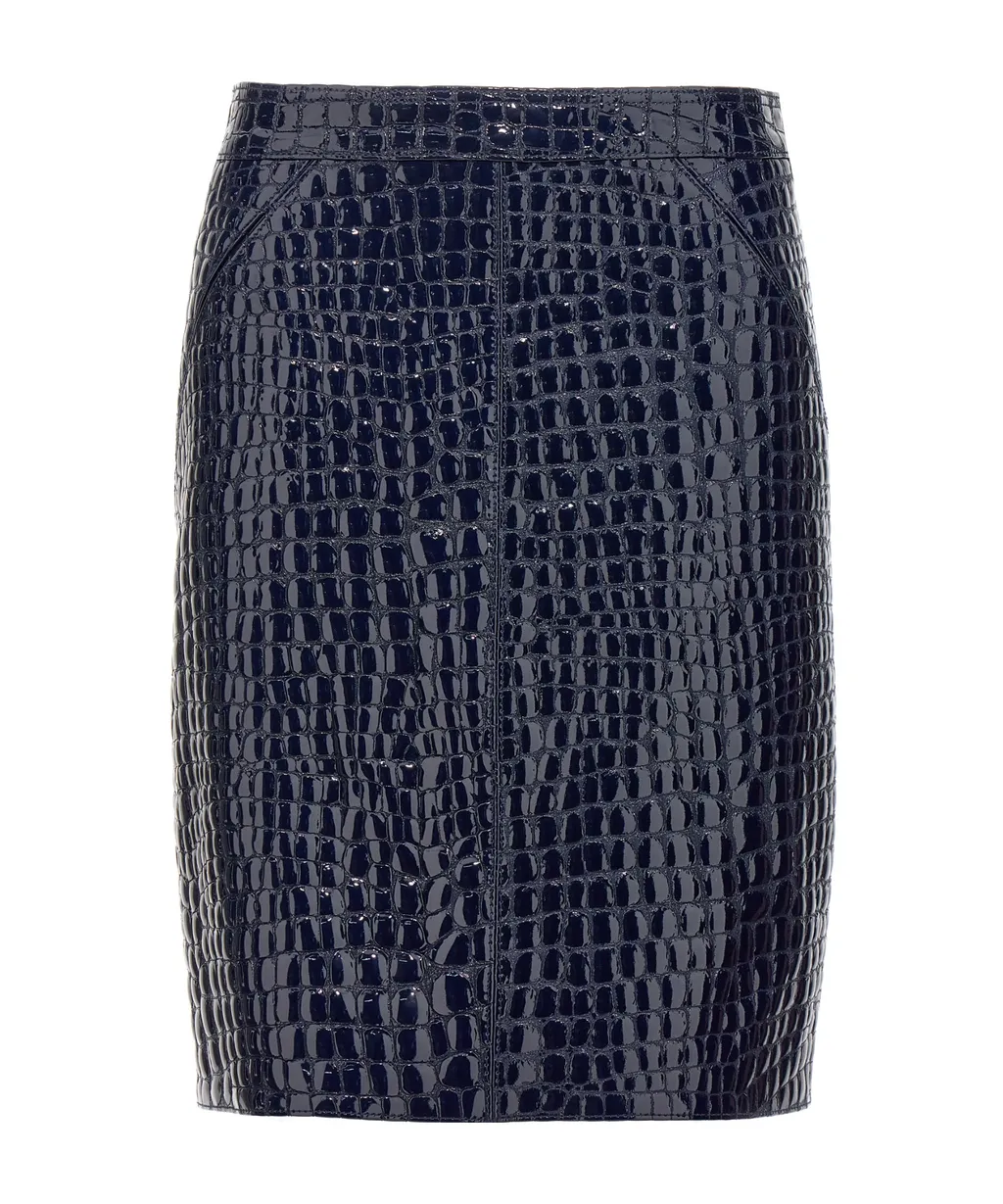 Tom Ford High-Waisted Embossed Leather Mini Skirt