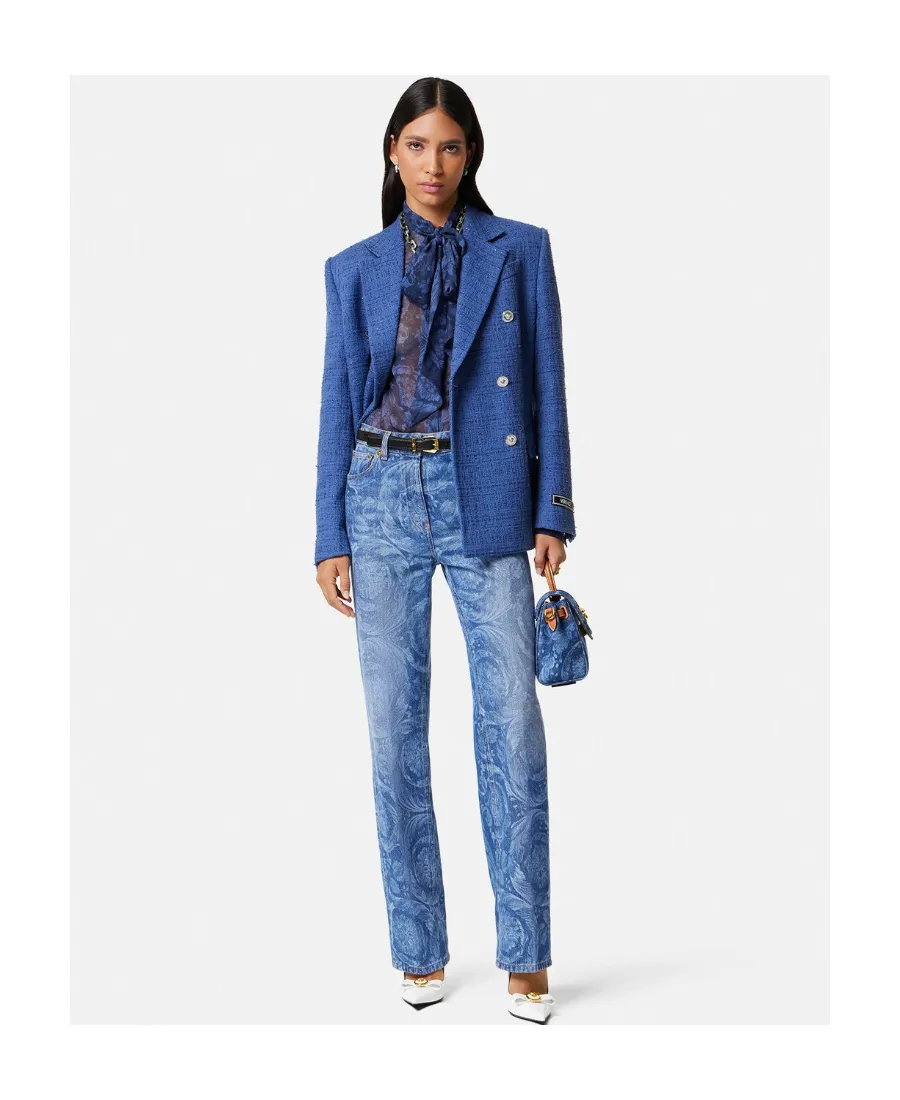 Versace Logo-Patch Denim Jeans