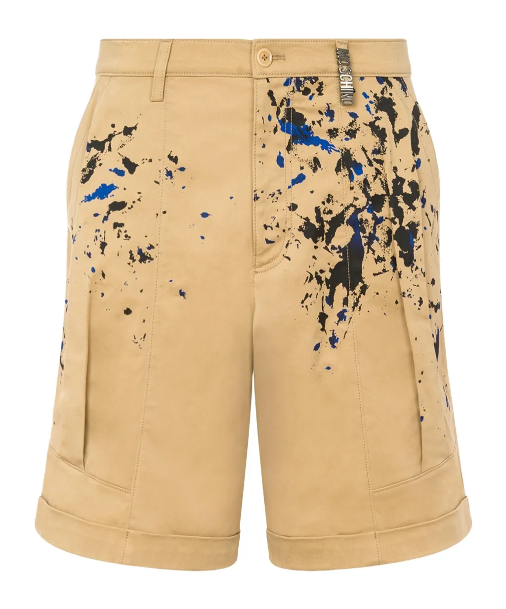 Painterly-Print Cotton Shorts