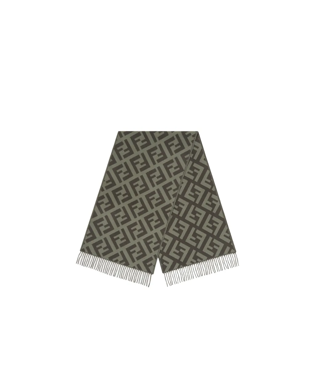 Fendi Logo Jacquard Fringed-Edge Scarf