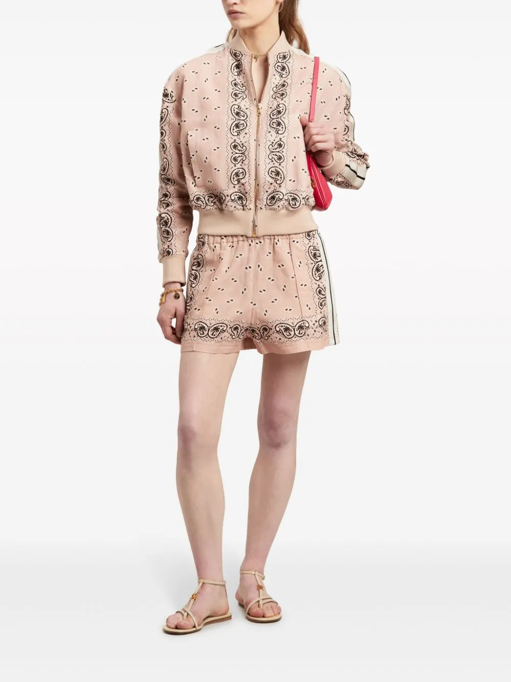 Palm Angels Paisley-Printed Side Stripe Detailed Track Shorts