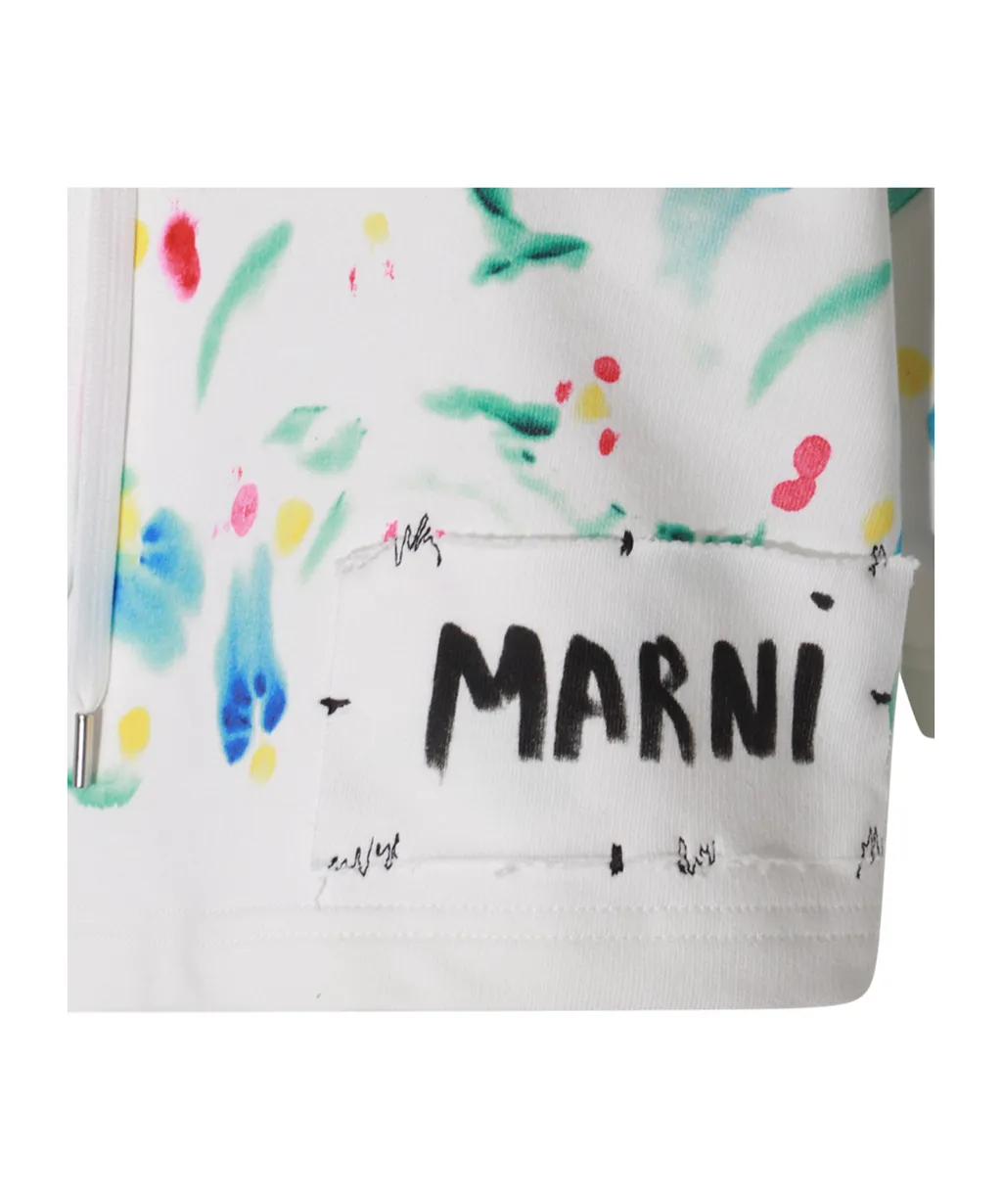 Marni Logo Patch Cropped Hoodie