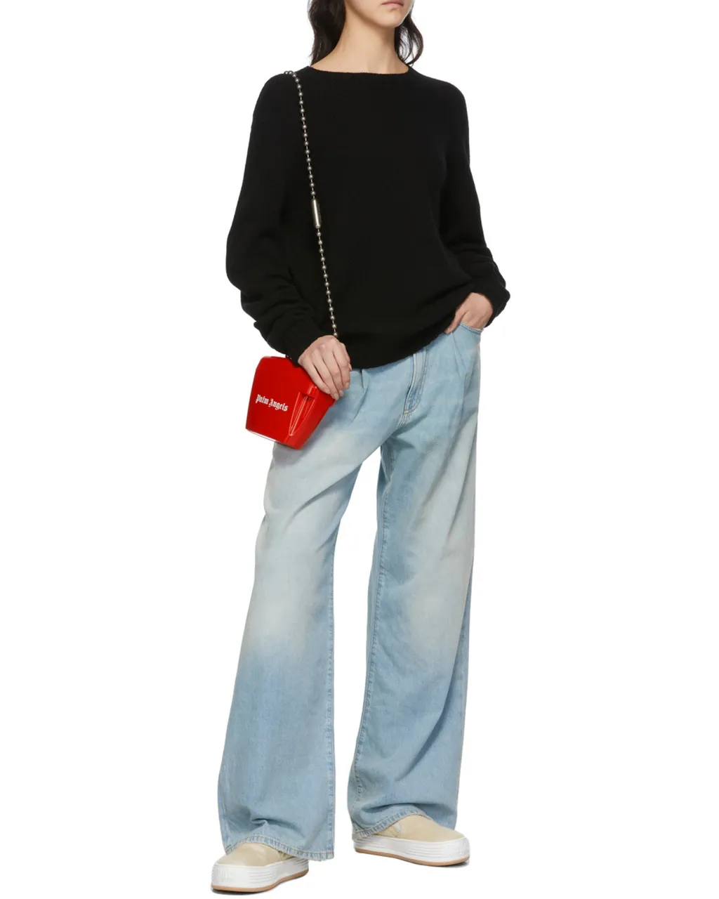 Palm Angels Logo Intarsia Knitted Jumper
