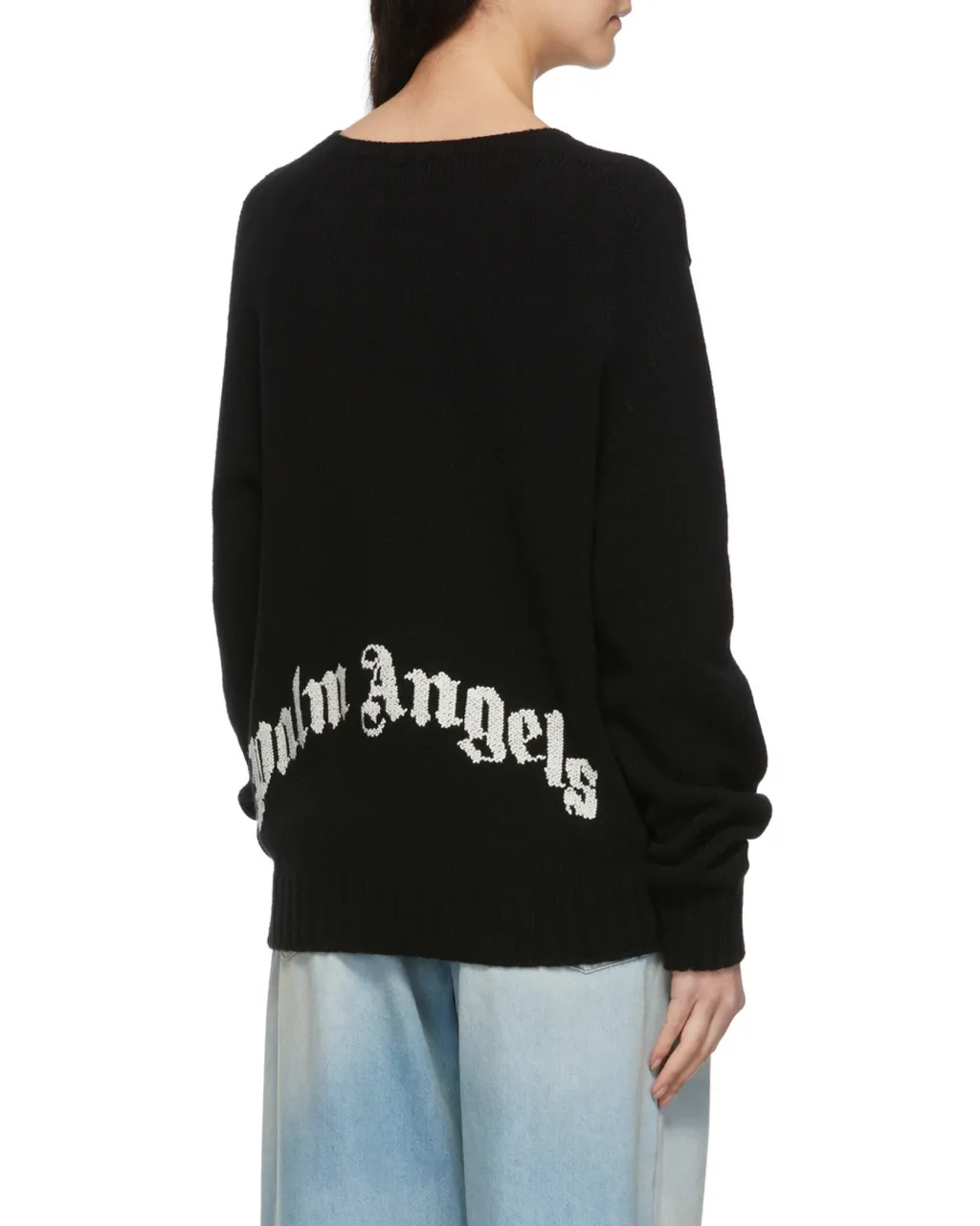 Palm Angels Logo Intarsia Knitted Jumper