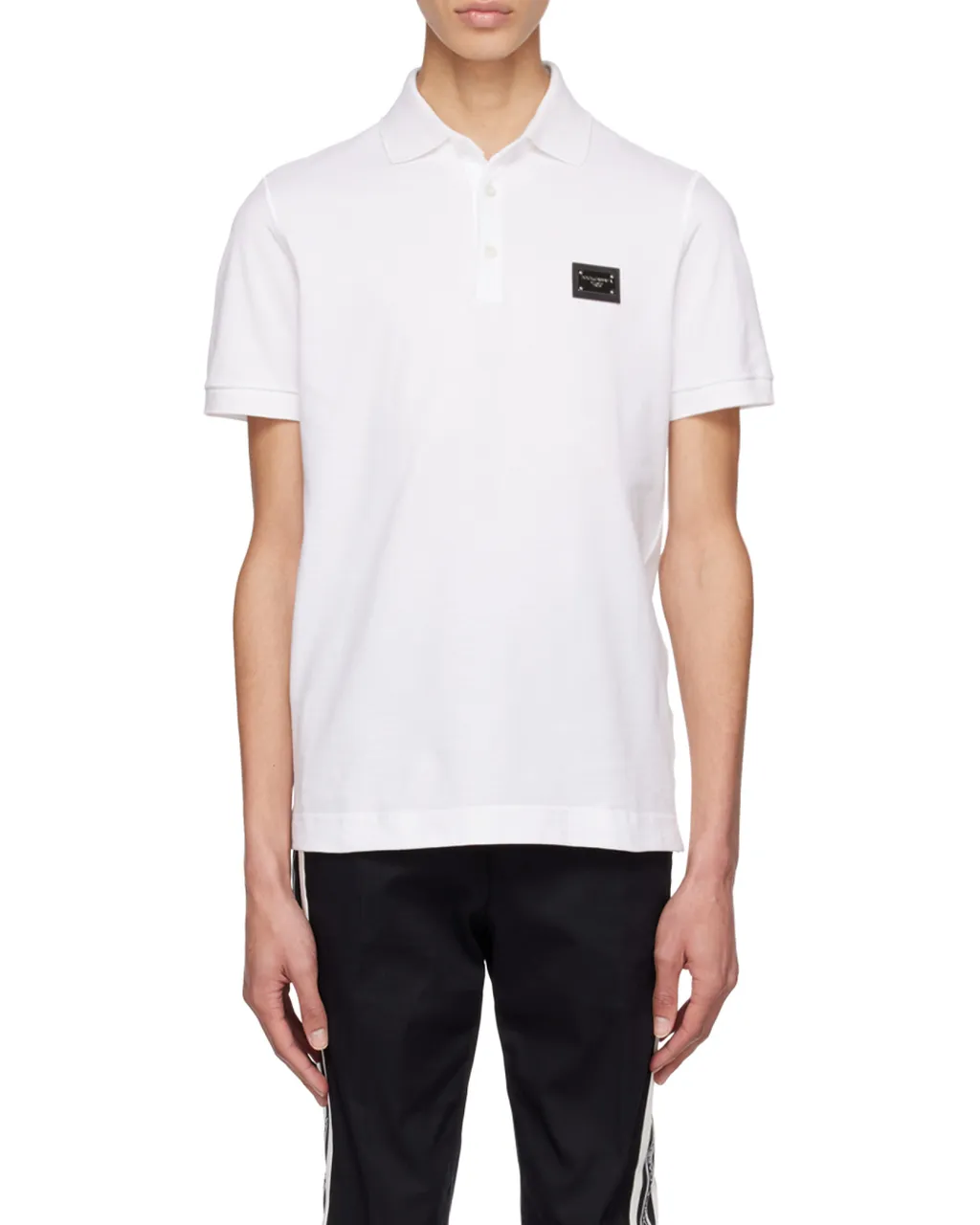 Dolce & Gabbana Logo Plaque Short Sleeved Polo Shirt
