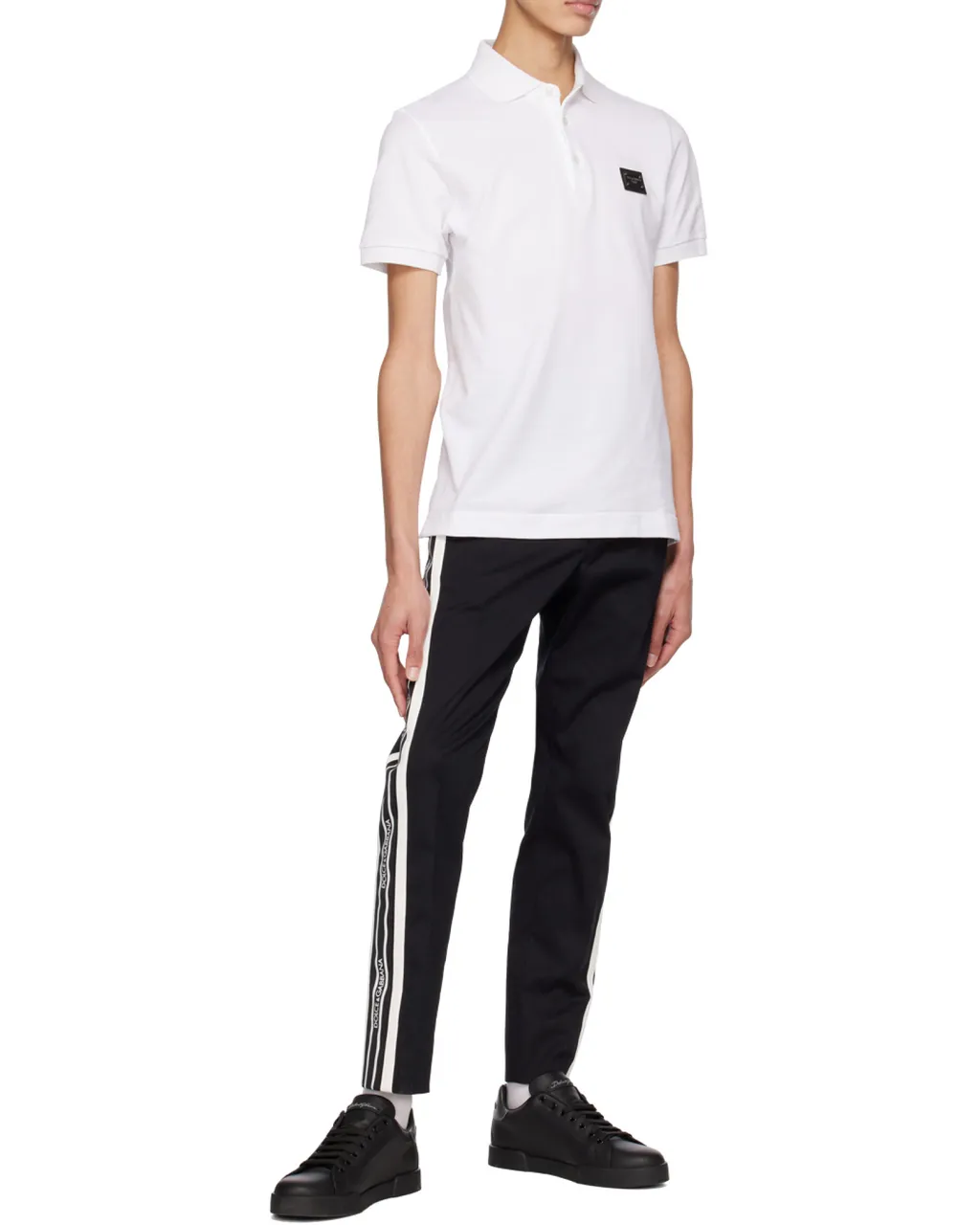 Dolce & Gabbana Logo Plaque Short Sleeved Polo Shirt