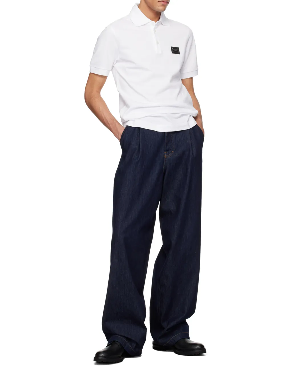 Dolce & Gabbana Logo Plaque Short Sleeved Polo Shirt