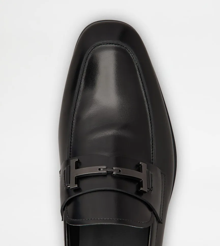 Tod's Double T Plaque Almond Toe Loafers