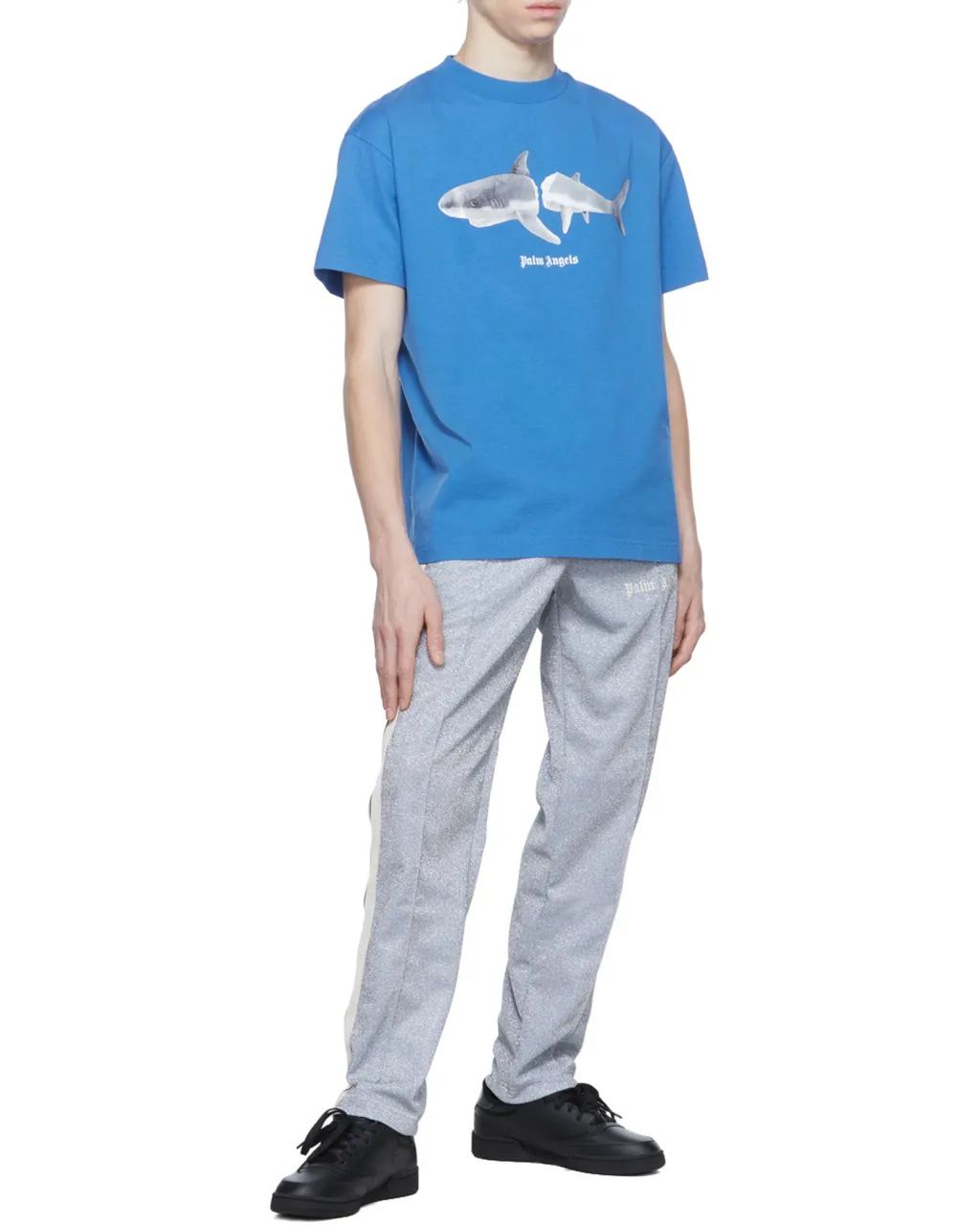 Palm Angels Shark Printed Crewneck T-Shirt