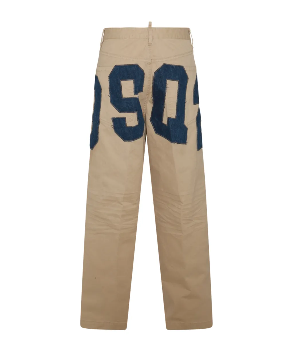 Dsquared2 Logo Patch Straight-Leg Trousers