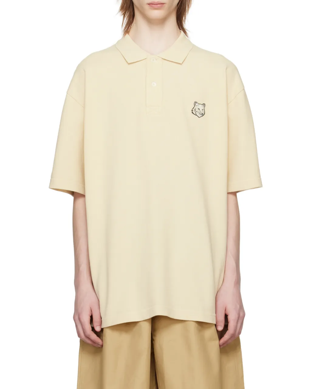 Maison Kitsun Bold Fox Head Patch Oversized Polo Shirt