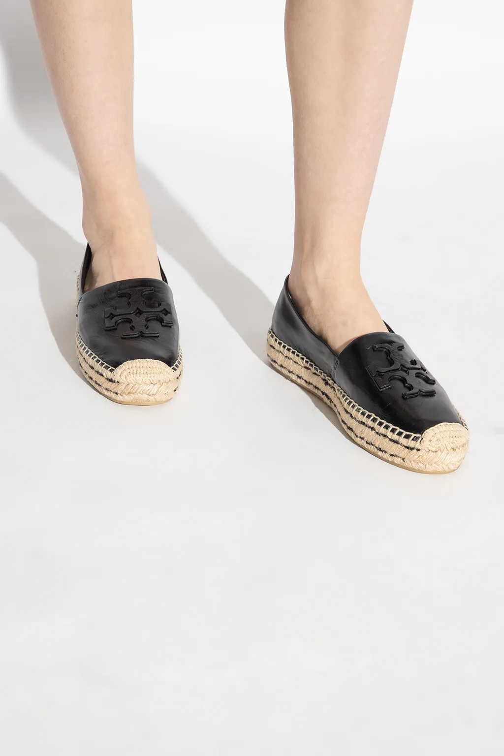 Tory Burch Ines Logo Patch Platform Espadrilles
