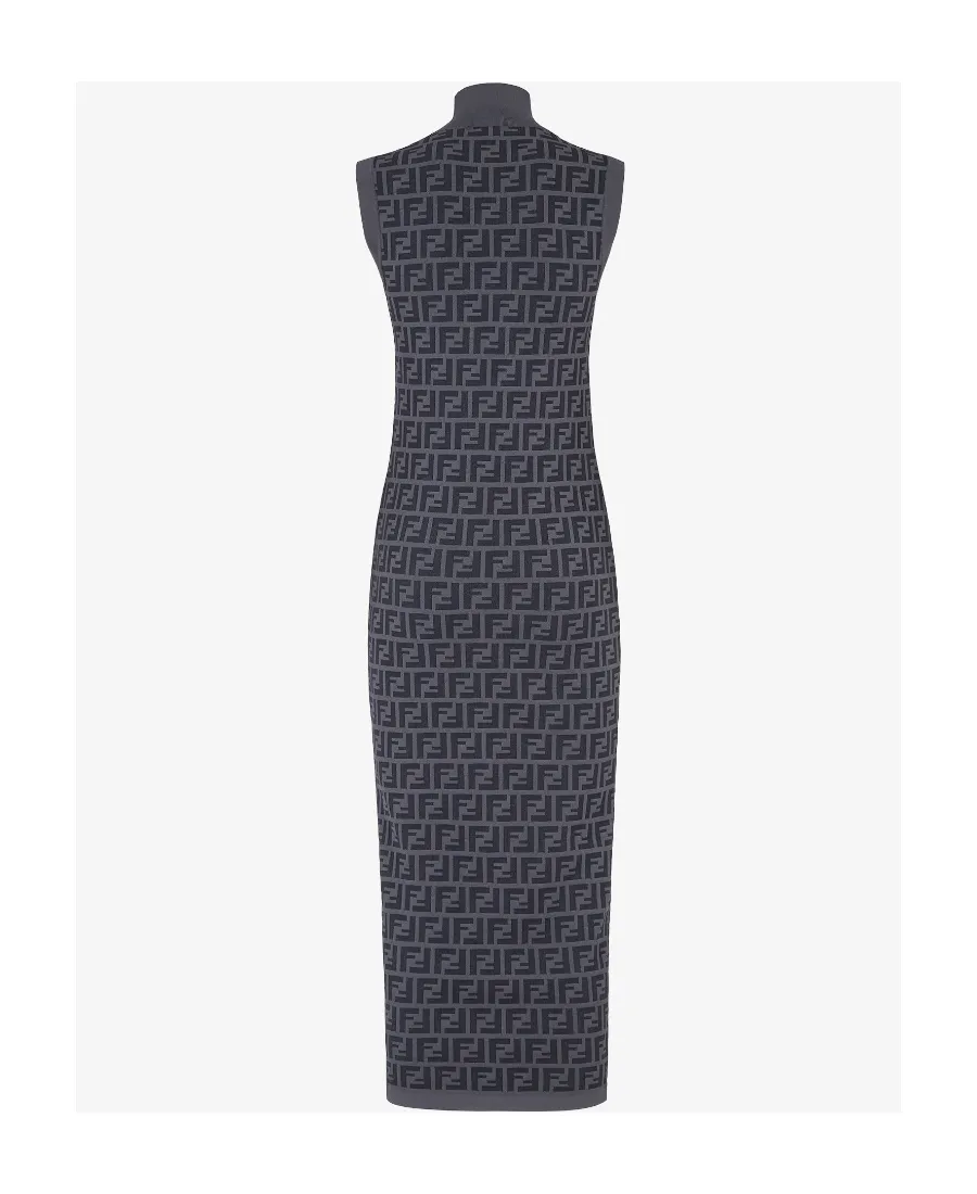 Fendi Ff Motif Sleeveless Maxi Dress
