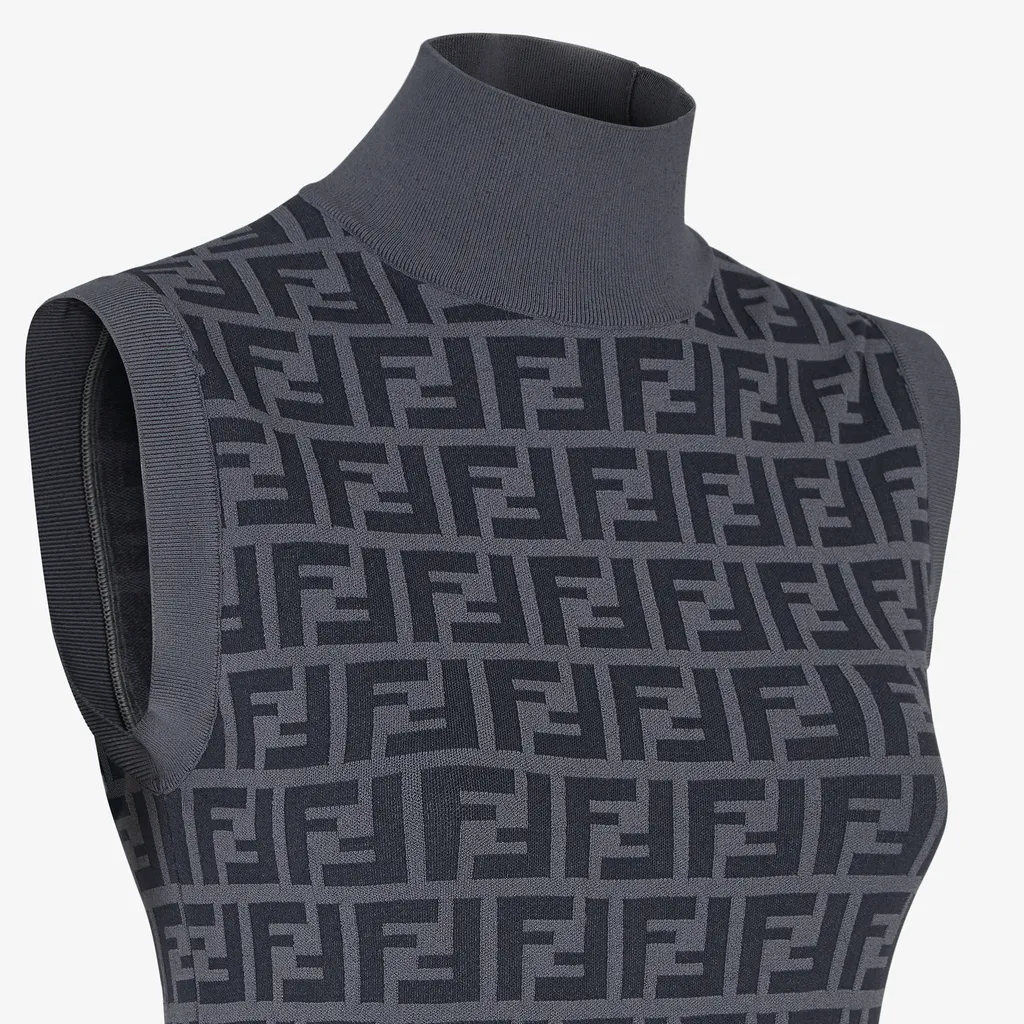 Fendi Ff Motif Sleeveless Maxi Dress