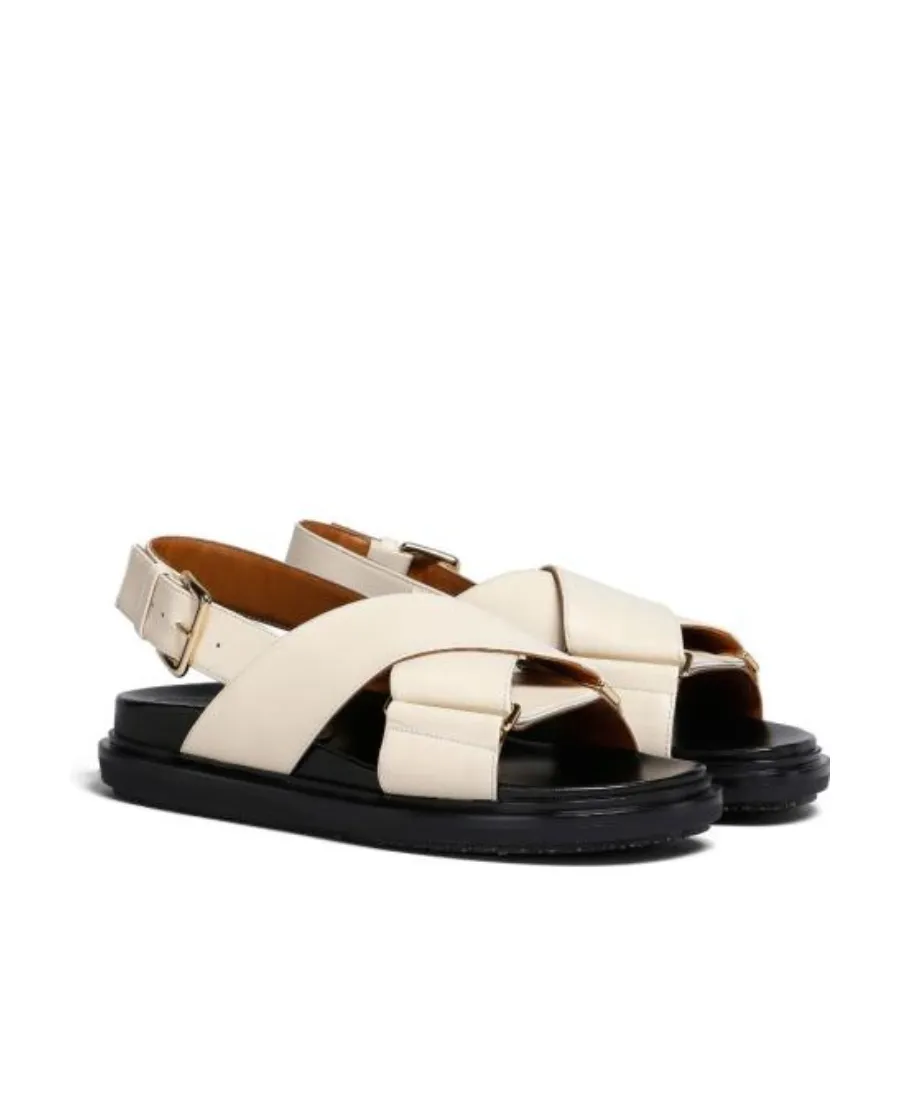 Marni Logo Embossed Buckled Sandals