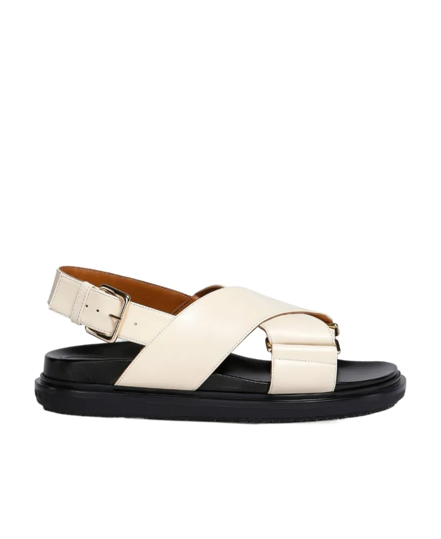 Marni Logo Embossed Buckled Sandals