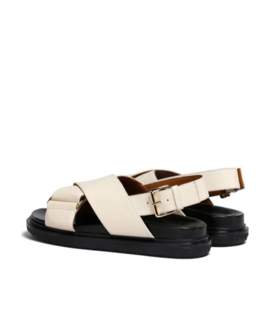 Marni Logo Embossed Buckled Sandals