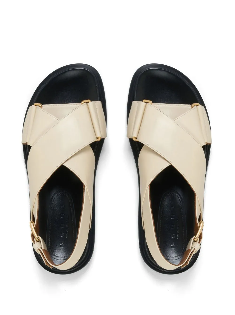 Marni Logo Embossed Buckled Sandals