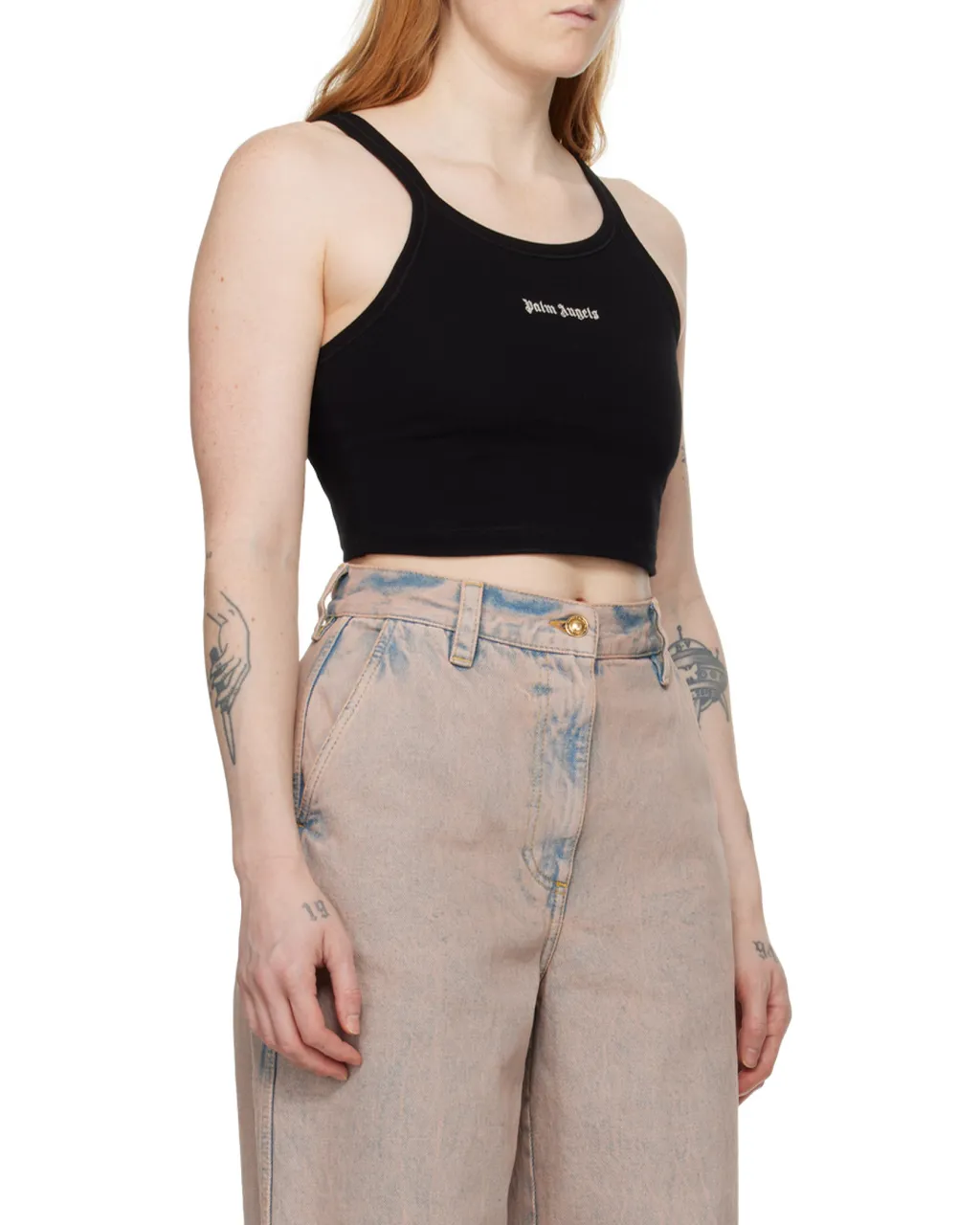Palm Angels Logo Printed Crewneck Tank Top