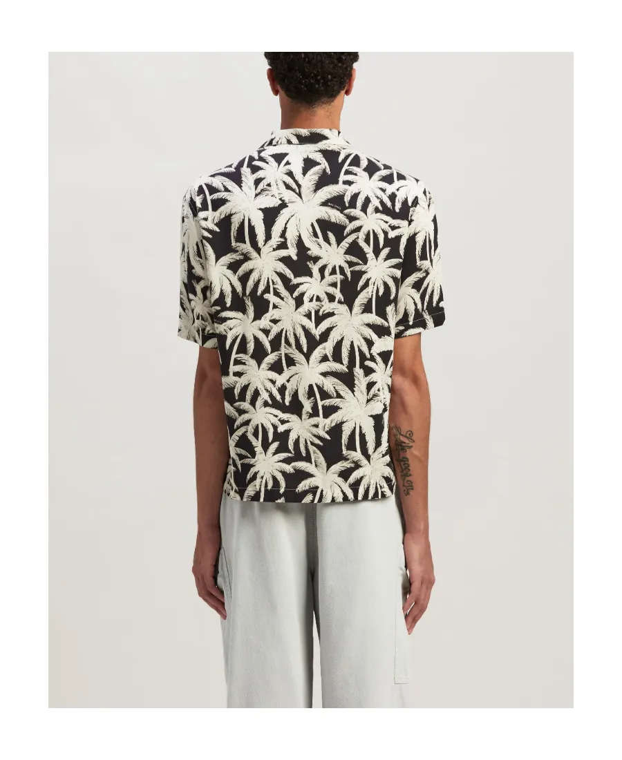Palm Angels All-Over Palm Printed Short-Sleeved Shirt