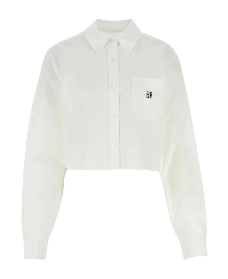 Givenchy Logo Plaque Cropped Shirt