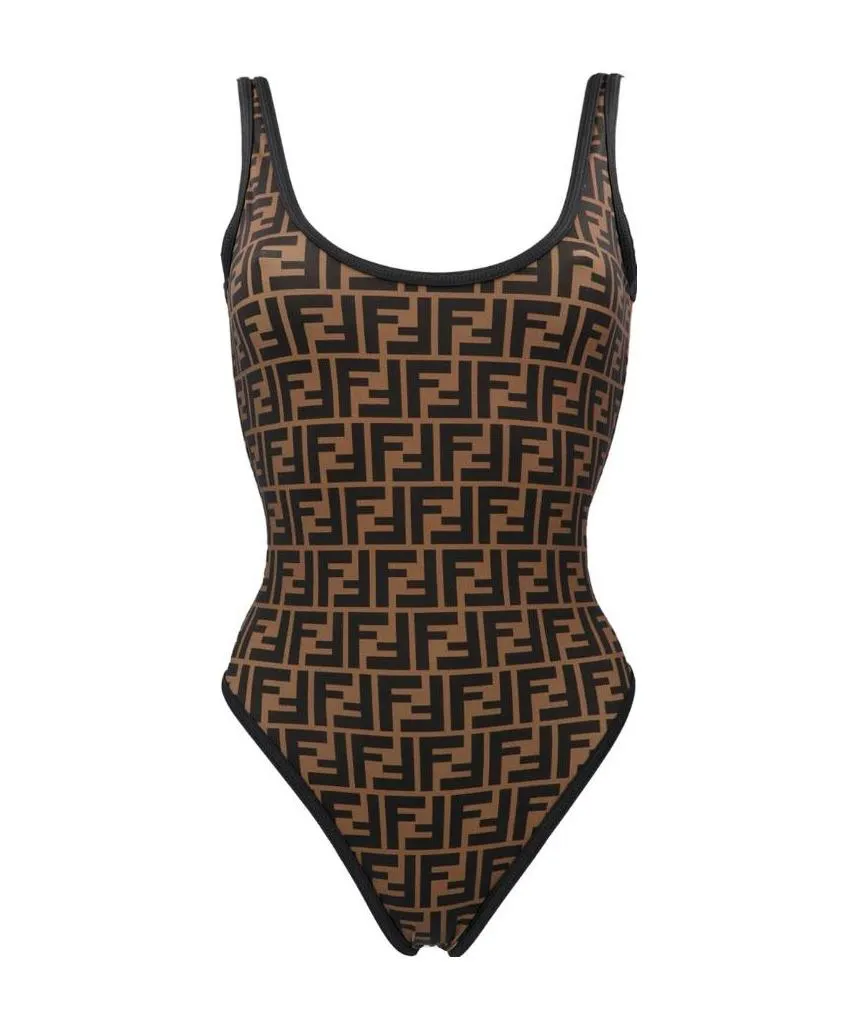 Fendi Ff Logo Printed Swimsuit
