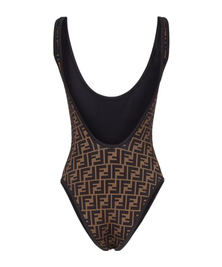 Fendi Ff Logo Printed Swimsuit